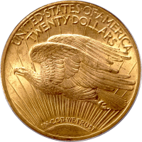 1924 Saint-Gaudens Gold Double Eagle ($20) Doily Reverse Image