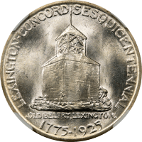 1925 Lexington Commemorative Half Dollar (50c) Reverse Image