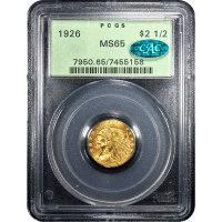 1926 Indian Gold Quarter Eagle ($2.50) OGH SLAB Image