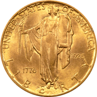 1926 Sesquicentennial Commemorative Gold Quarter Eagle ($2.50) Rattler Obverse Image
