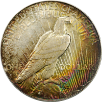 1927-S Peace Dollar ($1) Rainbow Toner REVERSE Image