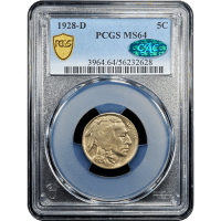 1928-D Buffalo Nickel (5c) Obverse Slab Image