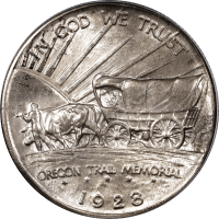 1928 Oregon Commemorative Half Dollar (50c) OGH REVERSE Image