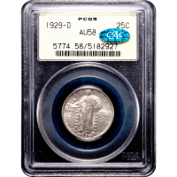 1929-D Standing Liberty Quarter (25c) OGH Obverse Slab Image
