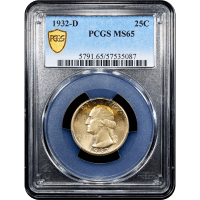 1932-D Washington Quarter (25c) Obverse Slab Image