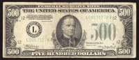 1934 $500 Federal Reserve Note OBVERSE Image