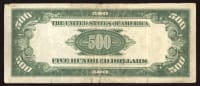 1934 $500 Federal Reserve Note REVERSE Image