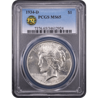 1934-D Peace Dollar ($1) Obverse Slab Image