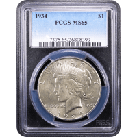 1934 Peace Dollar ($1) Obverse Slab Image