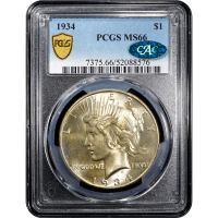 1934 Peace Dollar ($1) Obverse Slab Image