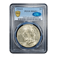 1934-S Peace Dollar ($1) Obverse Slab Image