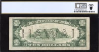 1934A $10 Hawaii Emergency Issue REVERSE Image