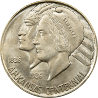 1935-D Arkansas Commemorative Half Dollar (50c) OGH Obverse Image