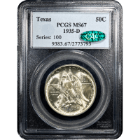 1935-D Texas Commem Half Dollar (50c) SLAB Image