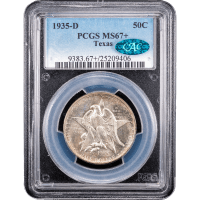 1935-D Texas Commemorative Half Dollar (50c) Obverse Slab Image