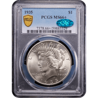 1935 Peace Dollar ($1) Obverse Slab Image