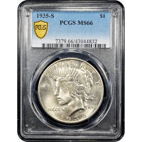1935-S Peace Dollar ($1) Obverse Slab Image
