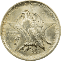1935 Texas Commem Half Dollar (50c) Rattler OBVERSE Image