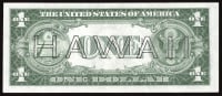 1935A $1 Hawaii Silver Certificate Reverse Image