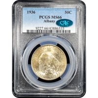 1936 Albany Commemorative Half Dollar (50c) SLAB Image