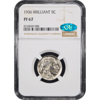 1936 Buffalo Nickel (5c) Brilliant Obverse Slab Image