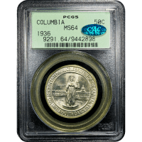 1936 Columbia Commemorative Half Dollar (50c) OGH Obverse Slab Image