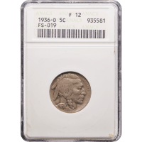 1936-D Buffalo Nickel (5c) 3 1/2 Legs Obverse Slab Image
