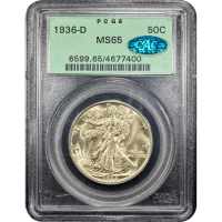 1936-D Walking Liberty Half Dollar (50c) OGH SLAB Image