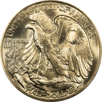 1936-D Walking Liberty Half Dollar (50c) OGH REVERSE Image