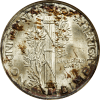 1936 Mercury Dime (10c) REVERSE Image