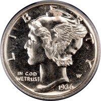 1936 Mercury Dime (10c) Obverse Image