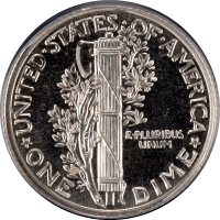 1936 Mercury Dime (10c) REVERSE Image