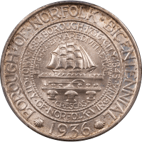 1936 Norfolk Commemorative Half (50c) Obverse Image