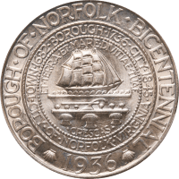 1936 Norfolk Commemorative Half Dollar (50c) Obverse Image