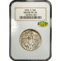 1936-S Oregon Commemorative Half Dollar (50c) Obverse Slab Image