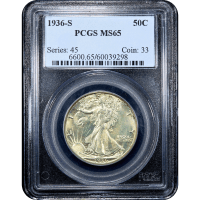 1936-S Walking Liberty Half Dollar (50c) SLAB Image