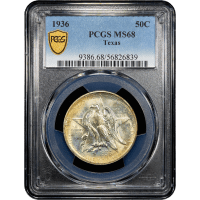 1936 Texas Commemorative Half Dollar (50c) Obverse Slab Image