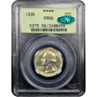 1936 Washington Quarter (25c) OGH Obverse Slab Image