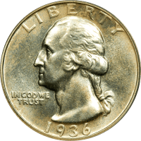 1936 Washington Quarter (25c) OGH Obverse Image