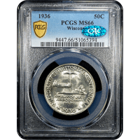 1936 Wisconsin Commem Half Dollar (50c) SLAB Image