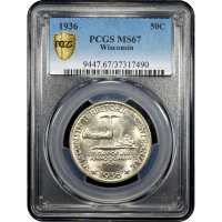 1936 Wisconsin Commemorative Half Dollar (50c) Obverse Slab Image