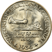 1936 Wisconsin Commemorative Half Dollar (50c) Obverse Image