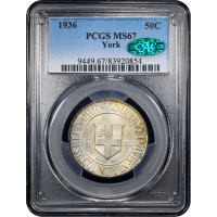 1936 York Commemorative Half Dollar (50c) Obverse Slab Image