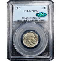 1937 Buffalo Nickel (5c) Obverse Slab Image