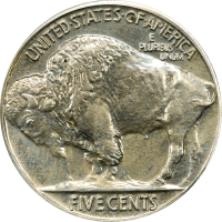 1937 Buffalo Nickel (5c) REVERSE Image