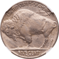 1937-D 3 Legs Buffalo Nickel (5c) Reverse Image