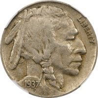 1937-D 3 Legs Buffalo Nickel (5c) Obverse Image