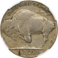 1937-D 3 Legs Buffalo Nickel (5c) Reverse Image