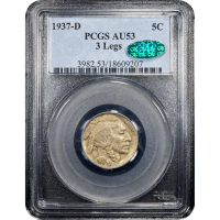 1937-D 3 Legs Buffalo Nickel (5c) Obverse Slab Image
