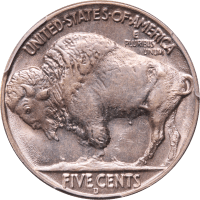 1937-D 3 Legs Buffalo Nickel (5c) Reverse Image